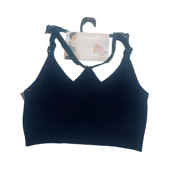 Joyspun Black Maternity Yoga Back Wire-Free Nursing Bra Seamless Sz Small NWT - Picture 3 of 6